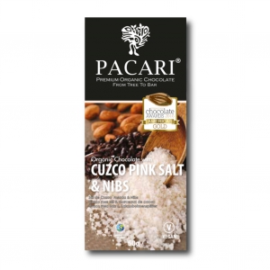 <font color="red">MHD 12-22<br></font>PACARI - Schokolade mit Cuzco Salz und Kakao-Nibs