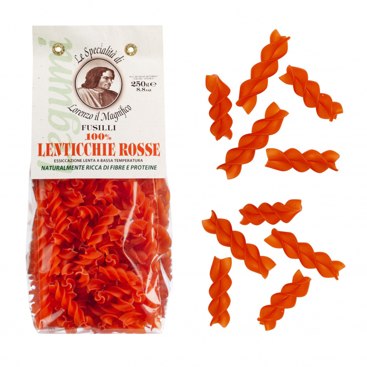 Fusilli - Pasta Lenticchie rosse - Nudeln aus roten Linsen