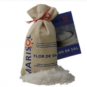 <font color="red">MHD 07-23<br></font>Flor de Sal von Marisol® - im Stoffbeutel 100 g