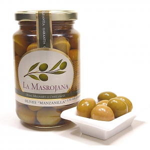 La Masrojana - grüne Manzanilla-Oliven mit Stein
