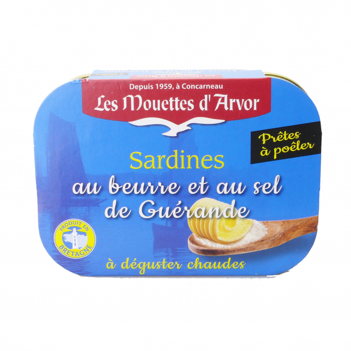 Sardinen mit Butter & Guérande Meersalz
