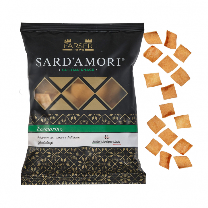 Sardische Chips - SARD'AMORI Guttiau Snack - Rosmarino