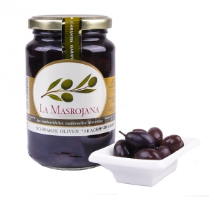 La Masrojana - schwarze Aragon Oliven mit Stein
